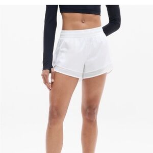 Athleta 4” White Mesh Shorts